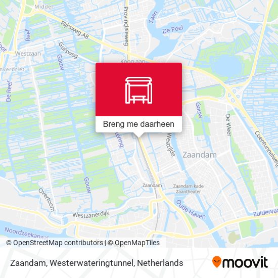 Zaandam, Westerwateringtunnel kaart