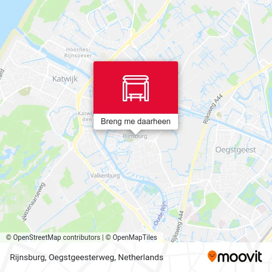 Rijnsburg, Oegstgeesterweg kaart