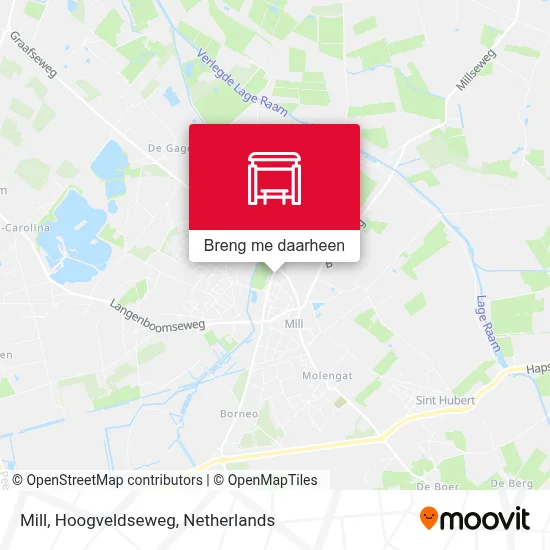 Mill, Hoogveldseweg kaart