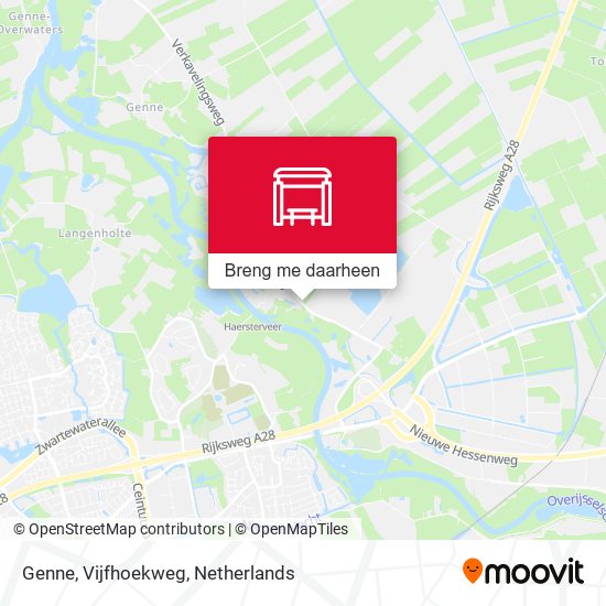 Genne, Vijfhoekweg kaart