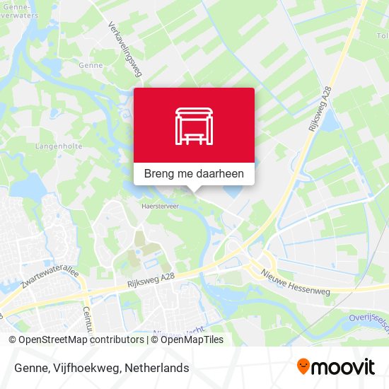 Genne, Vijfhoekweg kaart