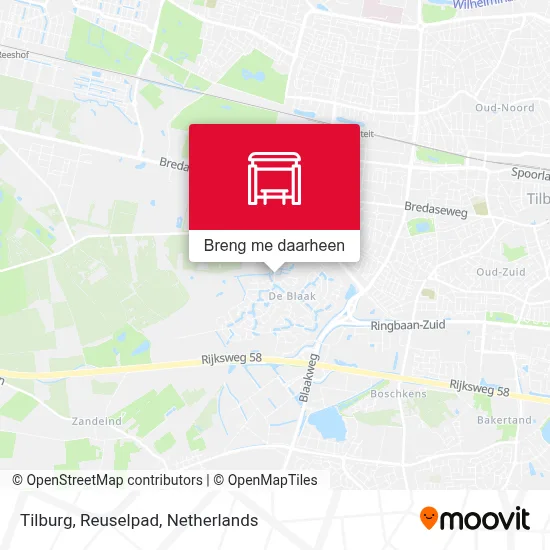 Tilburg, Reuselpad kaart