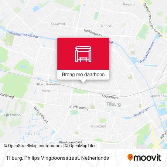 Tilburg, Philips Vingboonsstraat kaart