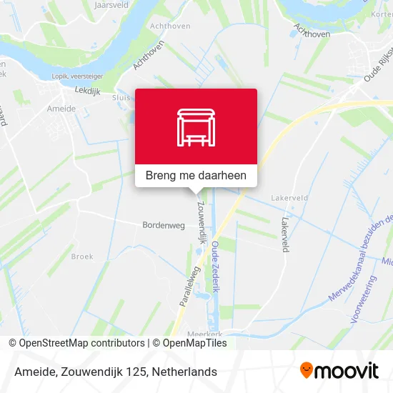 Ameide, Zouwendijk 125 kaart