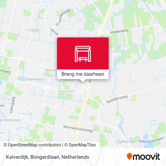 Kalverdijk, Bongerdlaan kaart