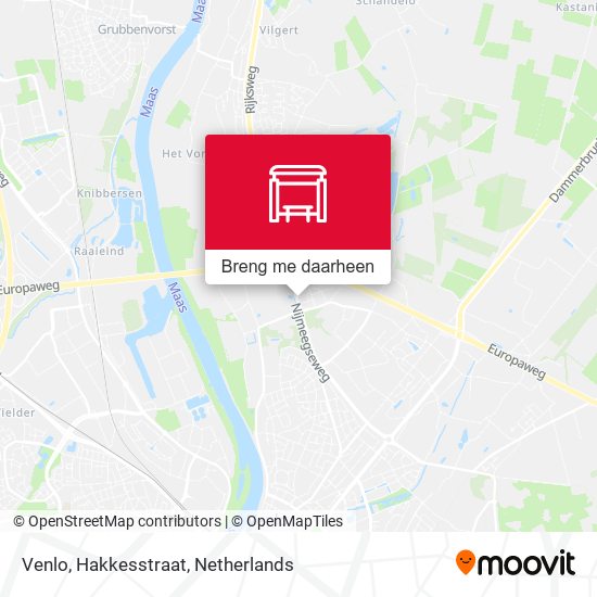 Venlo, Hakkesstraat kaart