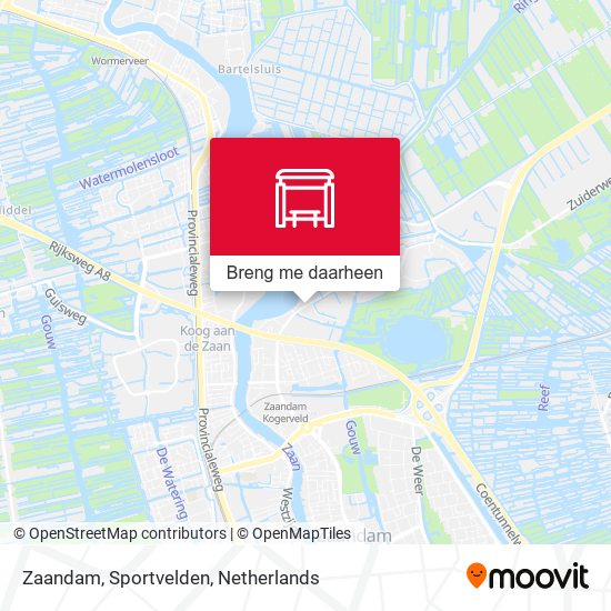 Zaandam, Sportvelden kaart