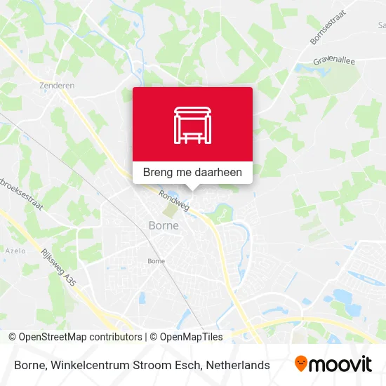 Borne, Winkelcentrum Stroom Esch kaart