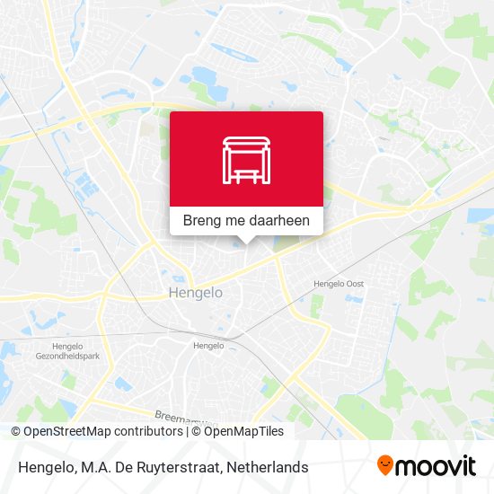 Hengelo, M.A. De Ruyterstraat kaart