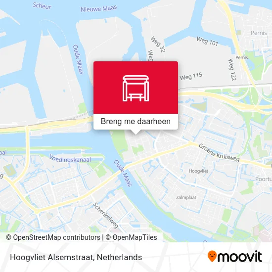 Hoogvliet Alsemstraat kaart