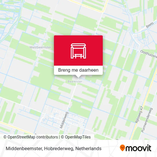 Middenbeemster, Hobrederweg kaart