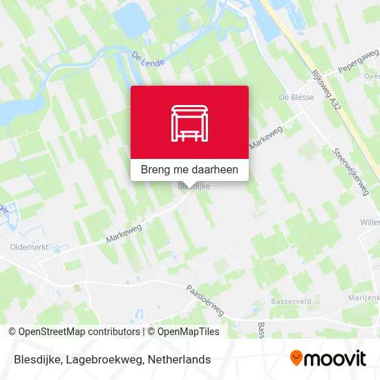 Blesdijke, Lagebroekweg kaart