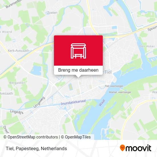 Tiel, Papesteeg kaart