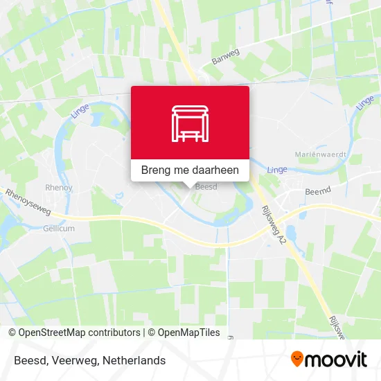 Beesd, Veerweg kaart