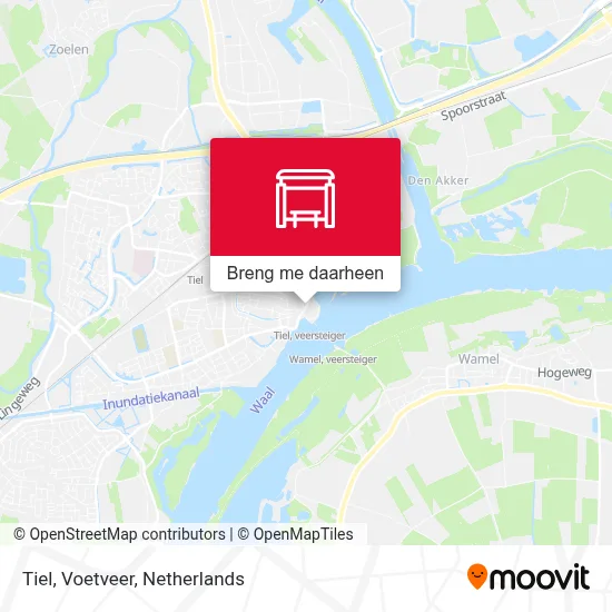 Tiel, Voetveer kaart