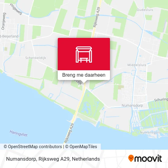 Numansdorp, Rijksweg A29 kaart