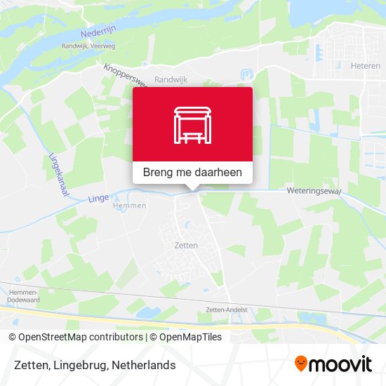 Zetten, Lingebrug kaart