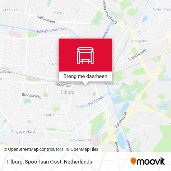 Tilburg, Spoorlaan Oost kaart
