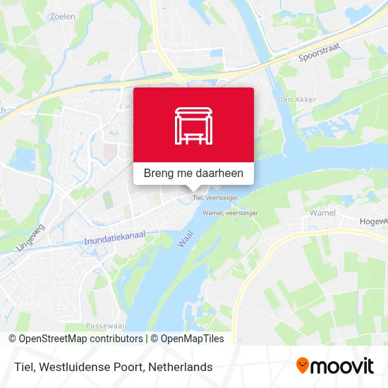 Tiel, Westluidense Poort kaart