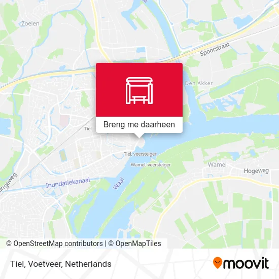 Tiel, Voetveer kaart