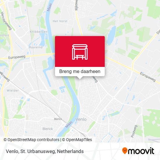 Venlo, St. Urbanusweg kaart