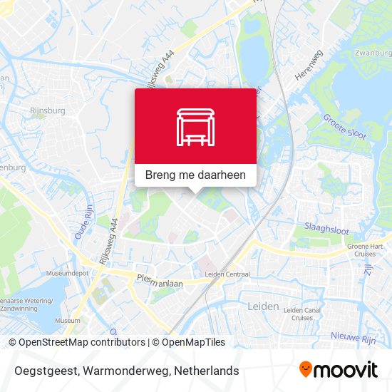 Oegstgeest, Warmonderweg kaart