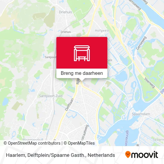 Haarlem, Delftplein / Spaarne Gasth. kaart