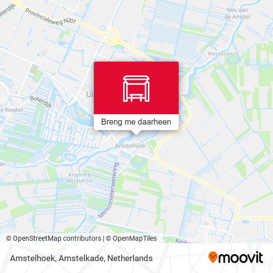 Amstelhoek, Amstelkade kaart