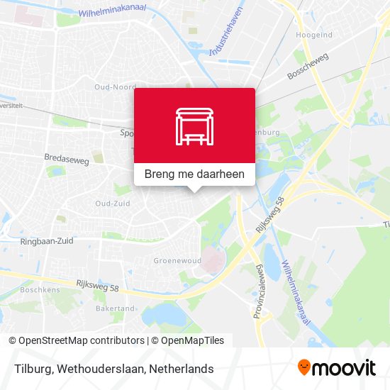 Tilburg, Wethouderslaan kaart