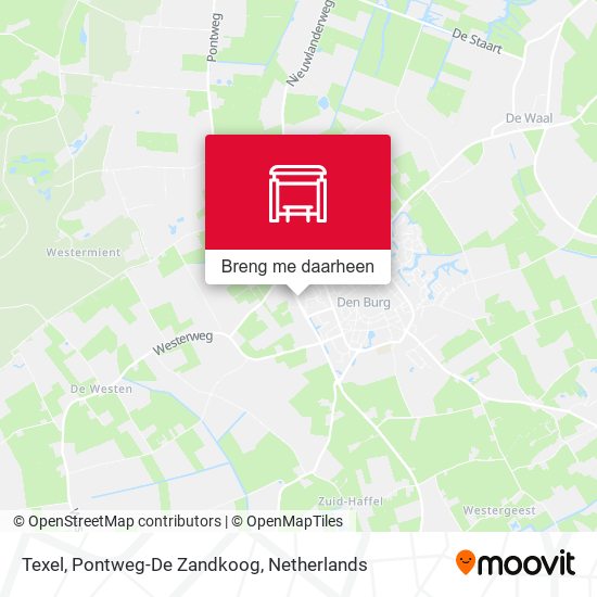 Texel, Pontweg-De Zandkoog kaart
