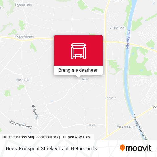 Hees, Kruispunt Striekestraat kaart