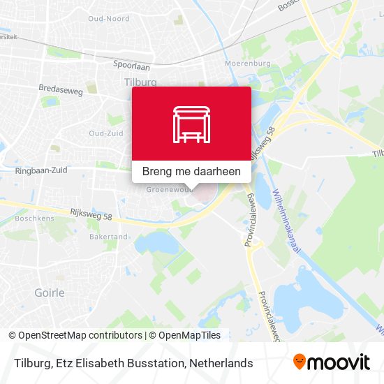 Tilburg, Etz Elisabeth Busstation kaart