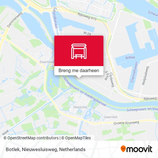 Botlek, Nieuwesluisweg kaart