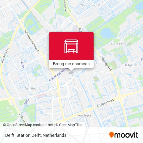 Delft, Station Delft kaart