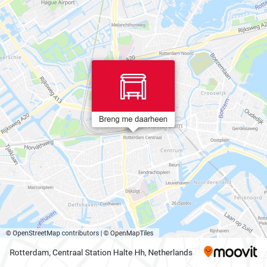 Rotterdam, Centraal Station Halte Hh kaart