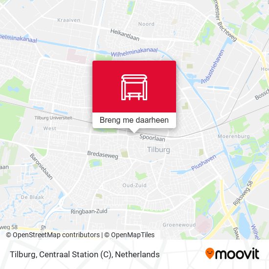 Tilburg, Centraal Station kaart