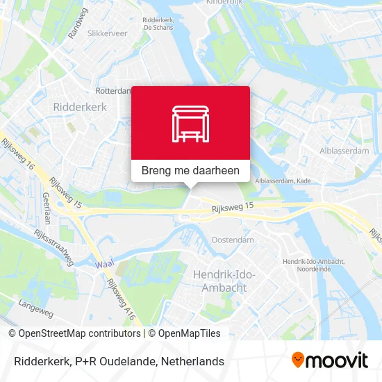 Ridderkerk, P+R Oudelande kaart