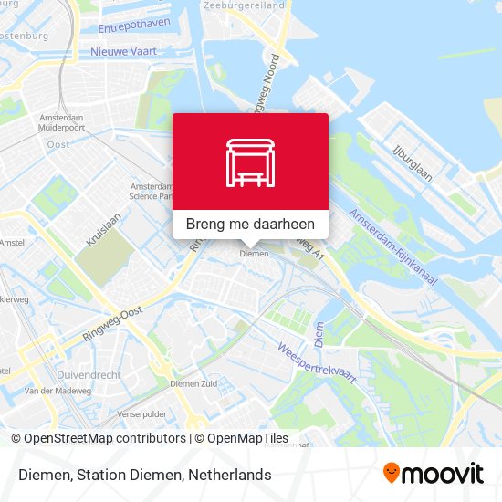 Diemen, Station Diemen kaart