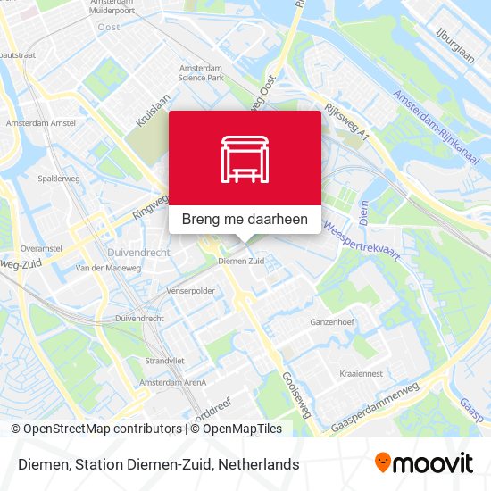 Diemen, Station Diemen-Zuid kaart