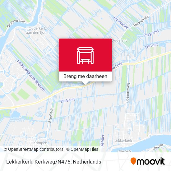 Lekkerkerk, Kerkweg/N475 kaart