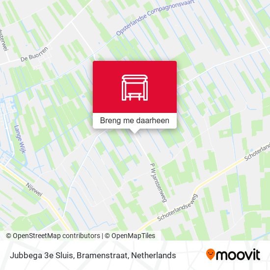 Jubbega 3e Sluis, Bramenstraat kaart