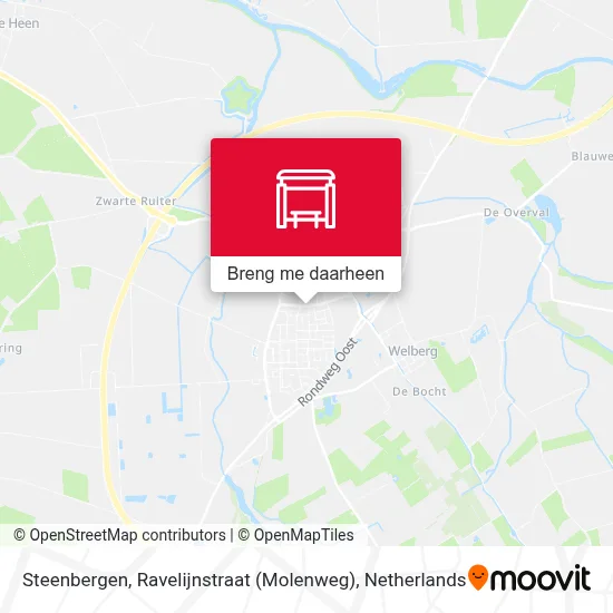 Steenbergen, Ravelijnstraat (Molenweg) kaart