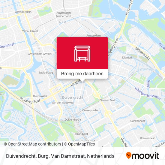 Duivendrecht, Burg. Van Damstraat kaart