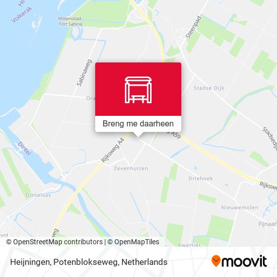 Heijningen, Potenblokseweg kaart