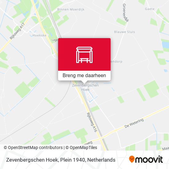 Zevenbergschen Hoek, Plein 1940 kaart