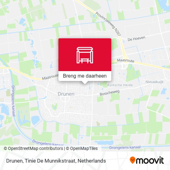 Drunen, Tinie De Munnikstraat kaart