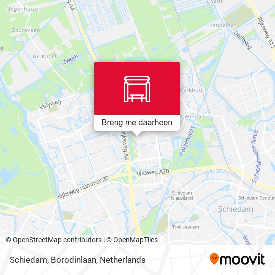 Schiedam, Borodinlaan kaart