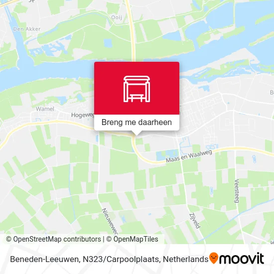 Beneden-Leeuwen, N323 / Carpoolplaats kaart