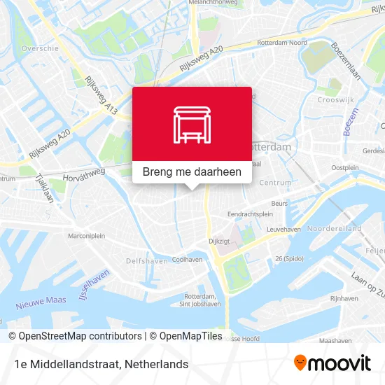 1e Middellandstraat kaart