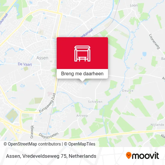 Assen, Vredeveldseweg 75 kaart